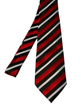GUCCI TIE Necktie Authentic No Box - 100% Silk Red Black Stripe 61"L 3.75"W